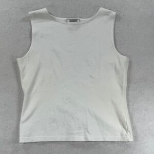 Project‎ Womens XL White Cotton Blend Sleeveless Scoop Neck Tank Top